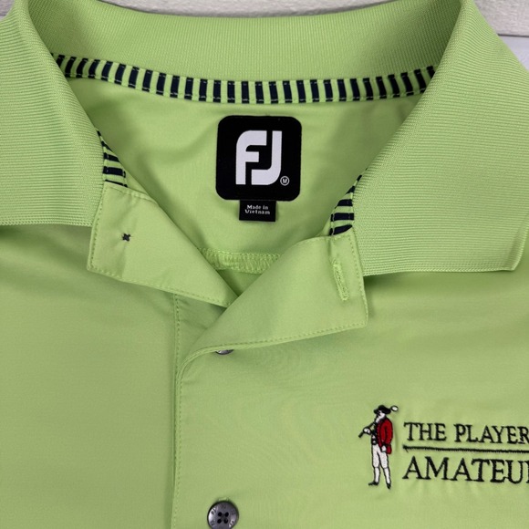 FootJoy Mens ProDry Polo Shirt Lime Green The Players Amateur Golf Size XL - Picture 5 of 10